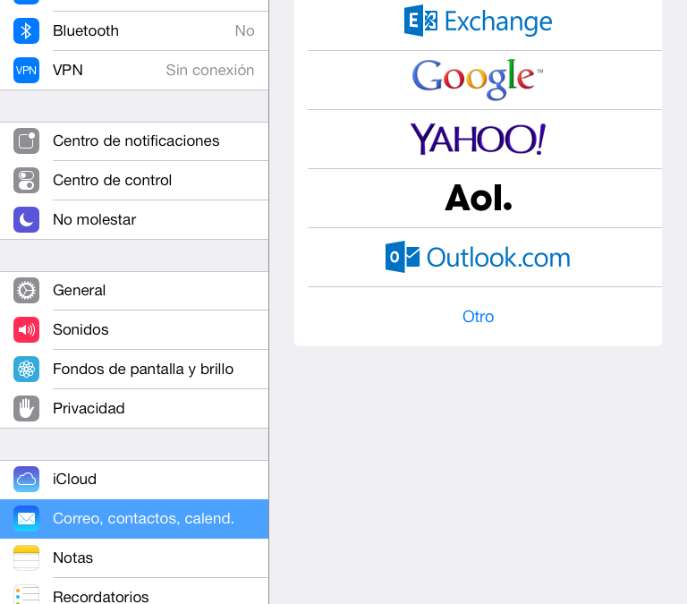 Configurar el correo premium en el iPad